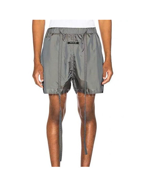 FG Nylon Silver Drawstring Shorts